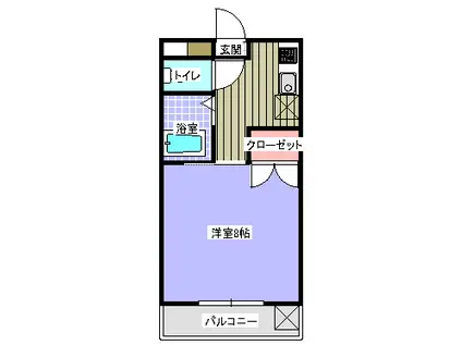 総社リトルハイツI(1K/2階)の間取り写真