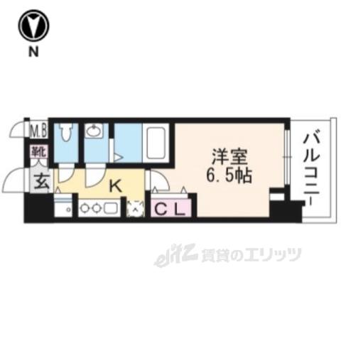 アドバンス京都ソナーレ(1K/2階)の間取り写真
