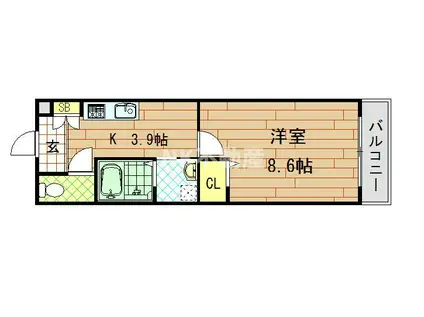 カーサビアンコ(1K/1階)の間取り写真