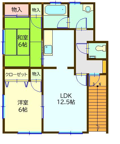 ブリリアンス(2LDK/1階)の間取り写真