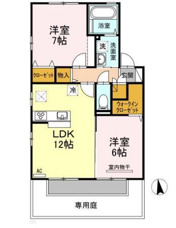 TSスクエア(2LDK/1階)の間取り写真