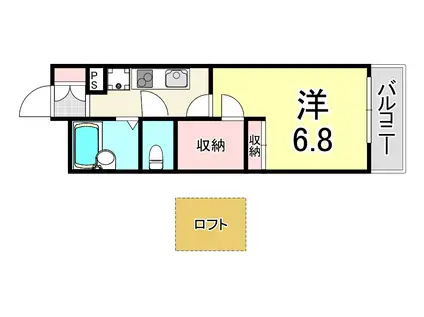 レオパレスあまがさき駅近(1K/4階)の間取り写真