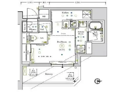 LUMEED南千住(ワンルーム/9階)の間取り写真