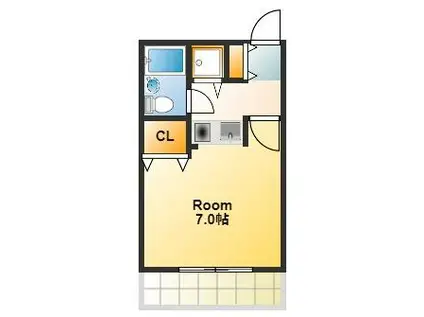 エスコートパレス(1K/3階)の間取り写真