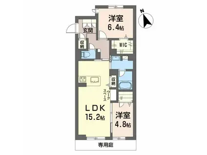 シャーメゾンW(2LDK/2階)の間取り写真