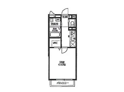 アムールエスポアールIII(1K/2階)の間取り写真
