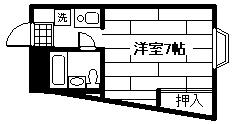 クリーク大桐(ワンルーム/3階)の間取り写真