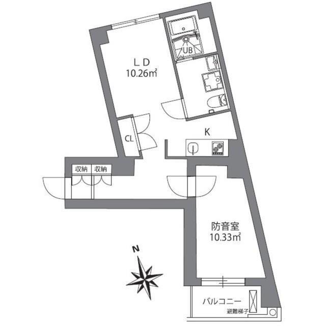 アズミュージック新宿御苑(1LDK/3階)の間取り写真