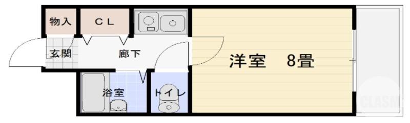 フォンティーヌ堺(1K/5階)の間取り写真