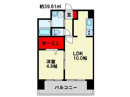 アルカーノ(1LDK/7階)の間取り写真