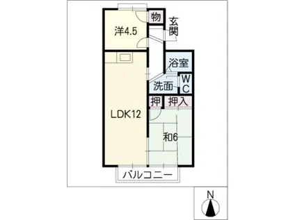セジュール高貴(2LDK/2階)の間取り写真