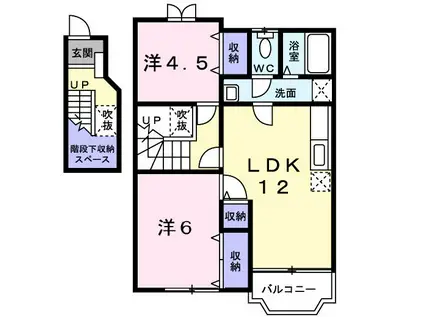 シークエストB(2LDK/2階)の間取り写真