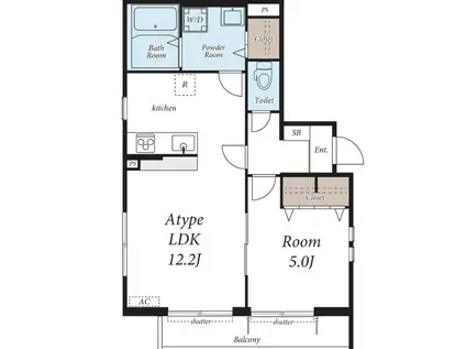 リブリ・天神下II(1LDK/1階)の間取り写真