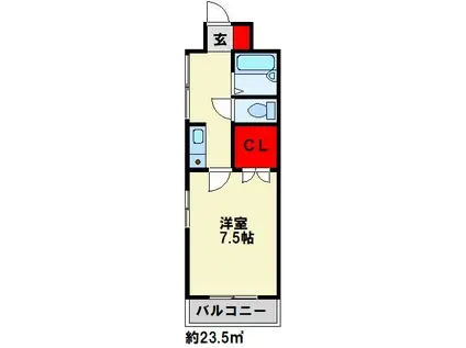 MUU.折尾(1K/2階)の間取り写真