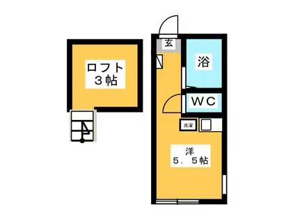 ARBOR BLUE TRIA(ワンルーム/2階)の間取り写真