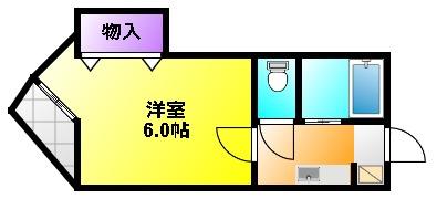 レリブ布橋(1K/1階)の間取り写真