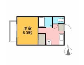 ブルーベル(1K/2階)の間取り写真