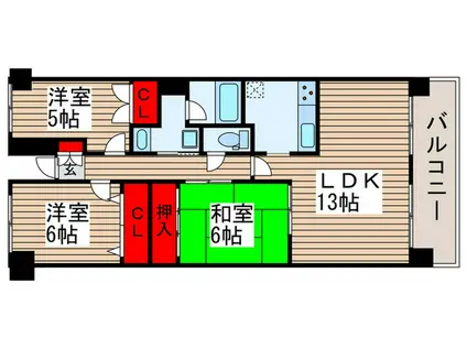 URBAN PARK柏(3LDK/8階)の間取り写真