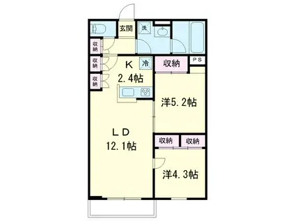 TS MANSION(2LDK/2階)の間取り写真