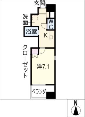 ラムセス大須(1K/4階)の間取り写真