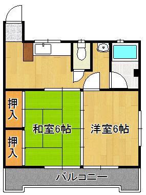 コーポ守口(2K/2階)の間取り写真
