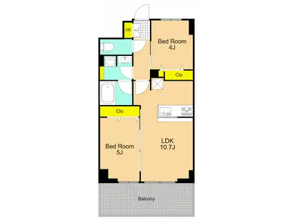 IRIS南大井(2LDK/3階)の間取り写真