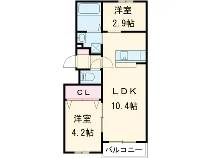 LIFEFIELDみやま(1SLDK/1階)の間取り写真