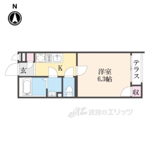 クレイノセカンド ユーアイ(1K/1階)の間取り写真