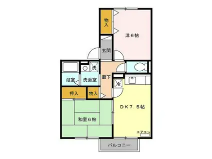 タントミール(2DK/2階)の間取り写真