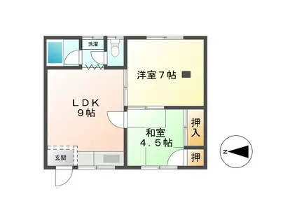 巾クレスト(2LDK/2階)の間取り写真