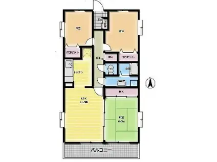 ヴェルドミール田無(3LDK/1階)の間取り写真