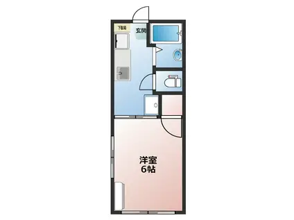 エルムハイツA(1K/1階)の間取り写真