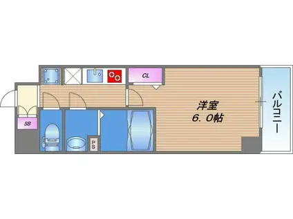 プレサンスOSAKA東中本エシデル(1K/2階)の間取り写真