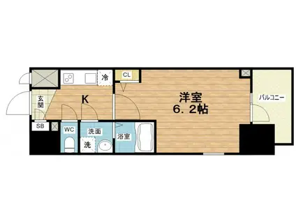 エスリードレジデンス梅田グランデ(1K/10階)の間取り写真