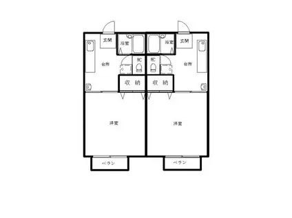 シャルム西津田(1K/1階)の間取り写真