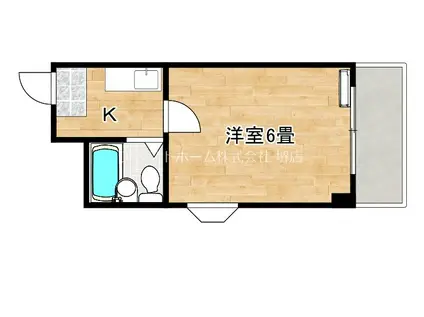 COCO堺東II(1K/3階)の間取り写真