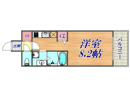 SDグランツ神戸駅前(ワンルーム/2階)の間取り写真