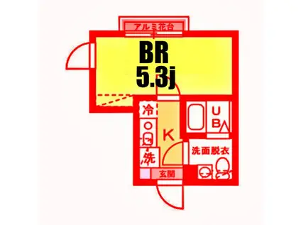 スマートマリーナ(1K/2階)の間取り写真