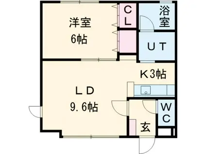 ダモイ7716(1LDK/1階)の間取り写真