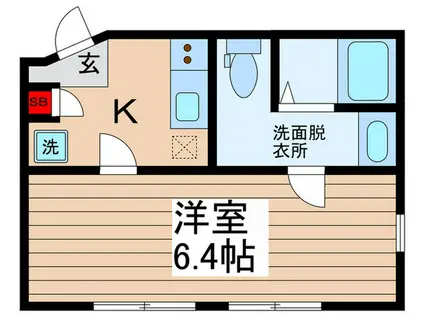 アルカディア柏(1K/1階)の間取り写真