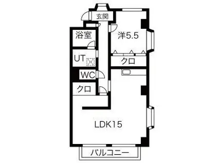 シティパルスギモトII(1LDK/3階)の間取り写真