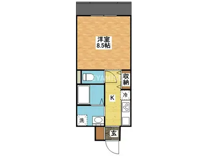 PARKTERRACE中園(1K/6階)の間取り写真