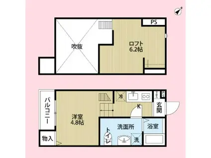 西大宮テラス(ワンルーム/1階)の間取り写真