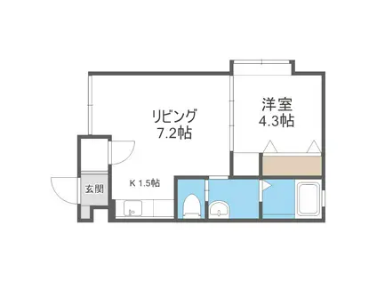 AMAPOLA II(1DK/3階)の間取り写真