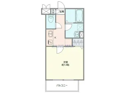 ジーメゾン我孫子柴崎台ヴェリテ(1K/2階)の間取り写真