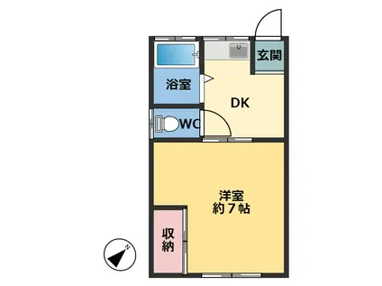 エクセレントタワー八千代サウスフォート(1DK/2階)の間取り写真