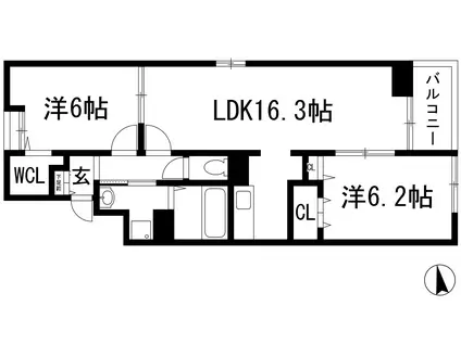 ホメ モアニケアラ(2LDK/2階)の間取り写真