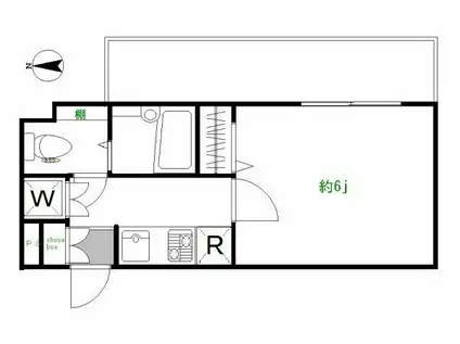 スパシエオリエンス板橋本町(1K/2階)の間取り写真