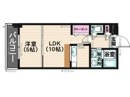 メディオ21(1LDK/6階)の間取り写真