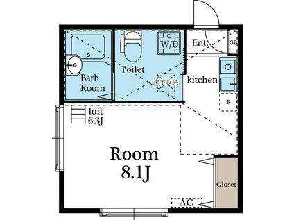 ココメゾン(ワンルーム/1階)の間取り写真